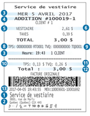 Original condensed bill produced using an SRM by a person that ordinarily makes supplies in an operator's bar