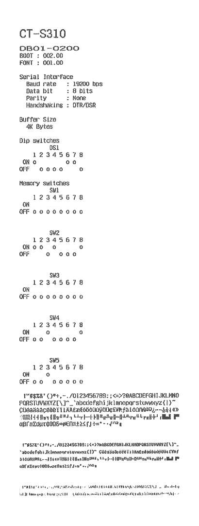Rapport d'état d'imprimante RS-232