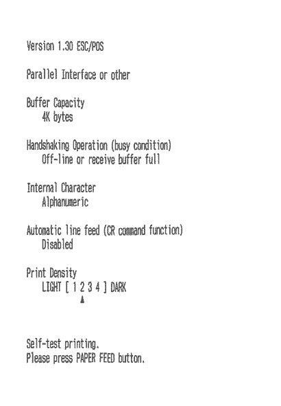 Rapport d'état d'imprimante RS-232
