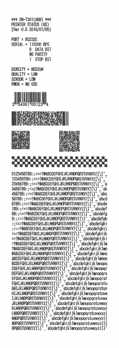 Printer status report RS-232